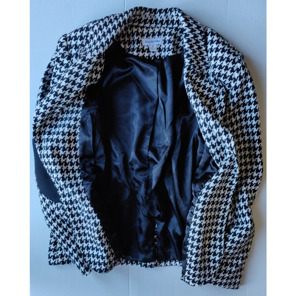 Vintage Woolen Style Dress Coat Houndstooth Print